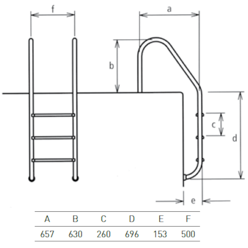 FLX-350-0011 - Escada Standard 3 Degraus Flexinox - Medidas